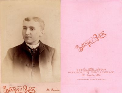 Unidentified

Unidentified Cabinet Card Photo.

The Photographers name is "Setzer & Roth", St. Louis, Missouri
