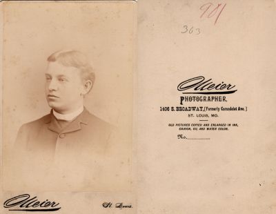Click to view full size image
==============
Unidentified
Unidentified Cabinet Card Photo
The Photographers name is "Meier", St. Louis, Missouri
Unidentified
Unidentified Cabinet Card Photo
The Photographers name is "Meier", St. Louis, Missouri
