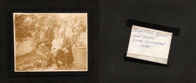 Lloyd & Elsie Lykens, Aunt Annie, Uncle Howard & Chester

This was Donated by Marlene Clancy Diamond

This photo mounted on board states: "Lloyd & Elsie Lykens, Aunt Annie, Uncle Howard & Chester"
