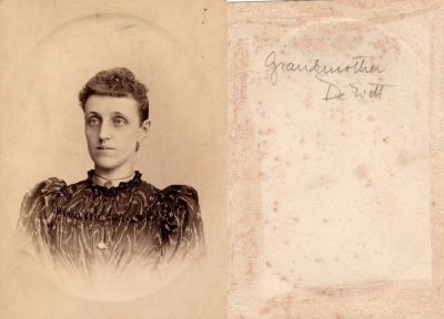 Grandmother DeWitt

This was Donated by Marlene Clancy Diamond

This photo states: "Grandmother DeWitt"
