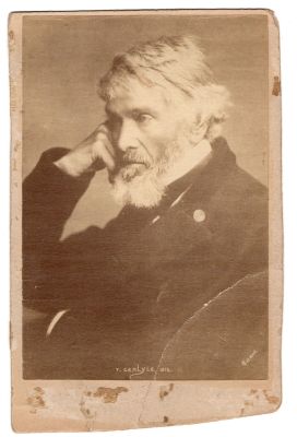 Click to view full size image
==============
Thomas Carlyle
This was Donated by Cheryl Webber/The Terry Girls Genealogy
This photo mounted on board states: "T. Carlyle, 1874"
Thomas Carlyle
This was Donated by Cheryl Webber/The Terry Girls Genealogy
This photo mounted on board states: "T. Carlyle, 1874"