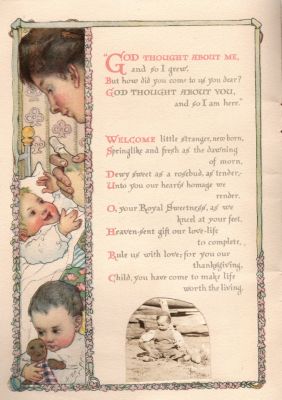John Alexander McKibben

THIS HAS BEEN RETURNED TO FAMILY

This was Donated by Cheryl Webber/The Terry Girls Genealogy

"Our Baby's Own Book" for John Alexander McKibbin (1907-1978)
