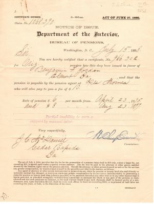 Benjamin F. Jordan

Benjamin F. Jordan Pension Papers.
