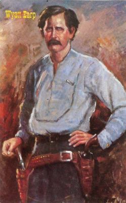 Wyatt Earp
"Wyatt Earp"
Famous Western Lawman and Gun Fighter.
This Authentic portrait by Western Painter, Lea McCarty, hangs in the Frontier Lounge of the Commercial Hotel in Elko, Nevada.
