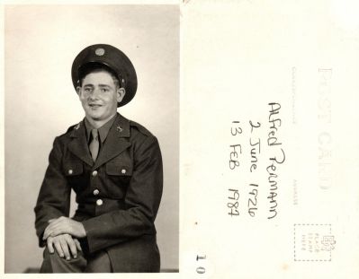 Alfred Permann

This Real Photo Postcard (RPPC) States: "Alfred Permann, 2 June 1926-13 Feb 1987. "
