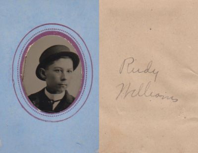 Click to view full size image
==============
Rudy Williams
This Tintype Photo States: "Rudy Williams"
Rudy Williams
This Tintype Photo States: "Rudy Williams"