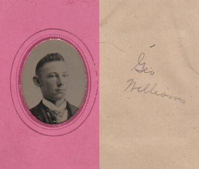 Click to view full size image
==============
Geo. Williams
This Tintype Photo States: "Geo. Williams"
Geo. Williams
This Tintype Photo States: "Geo. Williams"