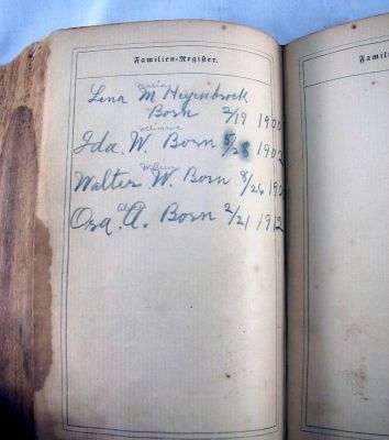 Johann Wilhelm Heienbrock Bible

This Bible was Shared by Cheryl Webber.

Johann Wilhelm Heienbrock Bible

(John William Heyenbrock Americanized name)
