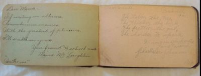 Maude Mabel Bell Autograph Book

This is inside the big Autograph Book that Belonged to Maude Mabel Bell.
