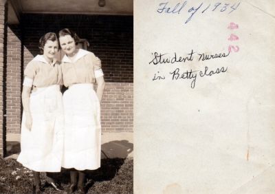 Click to view full size image
==============
Student Nurses in Betty's Class
This Photo states: "Student Nurses in Betty's Class, Fall of 1934."
Student Nurses in Betty's Class
This Photo states: "Student Nurses in Betty's Class, Fall of 1934."