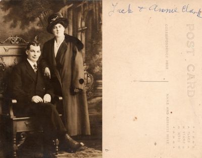 Click to view full size image
==============
Jack & Annie Clark
This was Donated by Cheryl Webber.
This Real Photo Postcard (RPPC) States: "Jack & Annie Clark"
Jack & Annie Clark
This was Donated by Cheryl Webber.
This Real Photo Postcard (RPPC) States: "Jack & Annie Clark"