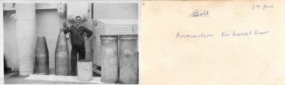 Click to view full size image
==============
Bill
This was Donated by Elaine Swan.
This Photo States: "Bill, 1930's. Ammunition for turret guns"
Bill
This was Donated by Elaine Swan.
This Photo States: "Bill, 1930's. Ammunition for turret guns"