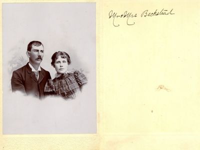 Mr. & Mrs. Beckstead

This was Donated by Cheryl Webber.

This Cabinet Card Photo States: "Mr. & Mrs. Beckstead"

There is no Photographer listed.
