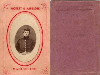 Unidentified

This CdV Photograph States: "great grandson, estes, Dad. Jackson?"

The Photographers name is "Hockett & Hartsook", Marion, Indiana.

