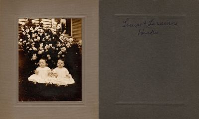 Click to view full size image
==============
Louise & Lorraine Hicks (Twins)
THIS HAS BEEN RETURNED TO FAMILY
This Cabinet Card Photo States: "Louise & Lorraine Hicks"
Louise & Lorraine Hicks (Twins)
THIS HAS BEEN RETURNED TO FAMILY
This Cabinet Card Photo States: "Louise & Lorraine Hicks"