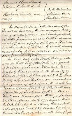 Click to view full size image
==============
William B. Smith
This was Donated by a Anonymous Donor.
This is the Probate/Will Papers for William B. Smith. Date of Birth 30 May 1818 in
Fairfield County, Ohio & He Died on 4 July 1864 in
Fairfield County, Ohio.
Page 2
William B. Smith
This was Donated by a Anonymous Donor.
This is the Probate/Will Papers for William B. Smith. Date of Birth 30 May 1818 in
Fairfield County, Ohio & He Died on 4 July 1864 in
Fairfield County, Ohio.
Page 2