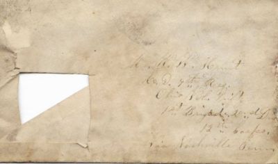 Westel W. Hunt

THIS HAS BEEN RETURNED TO FAMILY

This letter/Envelope was sent to Westel W. Hunt at Company D, 7th Regiment, Ohio Volunteer Infantry. It was sent from Munson Township in Ohio.


