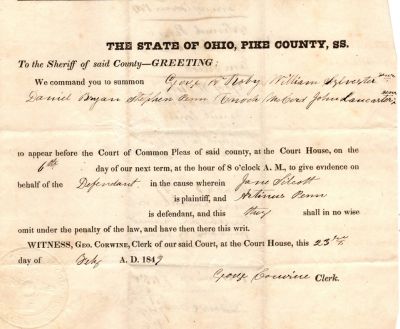 Click to view full size image
==============
Jane Silcott VS. Caleb Artemis Penn
This was Donated by a Anonymous Donor.
This is part of the court documents for the court case of Jane Silcott VS. Caleb Artemis Penn on the paternity of Jane Silcott's unborn baby.
This document is dated 23 July 1849
Jane Silcott VS. Caleb Artemis Penn
This was Donated by a Anonymous Donor.
This is part of the court documents for the court case of Jane Silcott VS. Caleb Artemis Penn on the paternity of Jane Silcott's unborn baby.
This document is dated 23 July 1849
