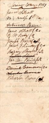 Click to view full size image
==============
Jane Silcott VS. Caleb Artemis Penn
This was Donated by a Anonymous Donor.
This is part of the court documents for the court case of Jane Silcott VS. Caleb Artemis Penn on the paternity of Jane Silcott's unborn baby.
Date of Document is Spring of 1849
Jane Silcott VS. Caleb Artemis Penn
This was Donated by a Anonymous Donor.
This is part of the court documents for the court case of Jane Silcott VS. Caleb Artemis Penn on the paternity of Jane Silcott's unborn baby.
Date of Document is Spring of 1849