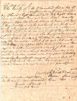Jane Silcott VS. Caleb Artemis Penn

This was Donated by a Anonymous Donor.

This is part of the court documents for the court case of Jane Silcott VS. Caleb Artemis Penn on the paternity of Jane Silcott's unborn baby

Date of Document is 19 December 1848

