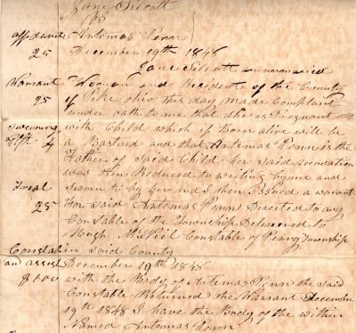 Click to view full size image
==============
Jane Silcott VS. Caleb Artemis Penn
This was Donated by a Anonymous Donor.
This is part of the court documents for the court case of Jane Silcott VS. Caleb Artemis Penn on the paternity of Jane Silcott's unborn baby
Date of Document is 19 December 1848
Jane Silcott VS. Caleb Artemis Penn
This was Donated by a Anonymous Donor.
This is part of the court documents for the court case of Jane Silcott VS. Caleb Artemis Penn on the paternity of Jane Silcott's unborn baby
Date of Document is 19 December 1848