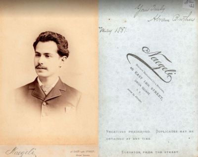 Dr. Abram Brothers

This Cabinet Card Photo States: "Yours Truly, Abram Brothers, May 1881"

The Photographers name is "Naegeli", New York.
