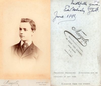Click to view full size image
==============
Edward Walmsley Stitt
This Cabinet Card Photo States: "Faithfully Yours, Edw. Walmsley Stitt, June 1881"
The Photographers name is "Naegeli", New
Edward Walmsley Stitt
This Cabinet Card Photo States: "Faithfully Yours, Edw. Walmsley Stitt, June 1881"
The Photographers name is "Naegeli", New