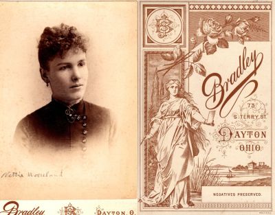 Nettie Mooreland

This was Donated by Cheryl Webber.

This Cabinet Card Photo States: "Nettie Mooreland"

The Photographers name is "Bradley", Dayton, Ohio.
