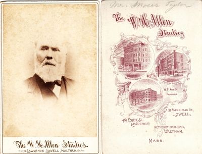 Click to view full size image
==============
Moses Taylor
This was Donated by Pamela Crosby.
This Cabinet Card Photo States: "Mr. Moses Taylor"
The Photographers name is "The W. H. Allen Studios", Lawrence, Lowell & Waltham, Massachusetts.
Moses Taylor
This was Donated by Pamela Crosby.
This Cabinet Card Photo States: "Mr. Moses Taylor"
The Photographers name is "The W. H. Allen Studios", Lawrence, Lowell & Waltham, Massachusetts.