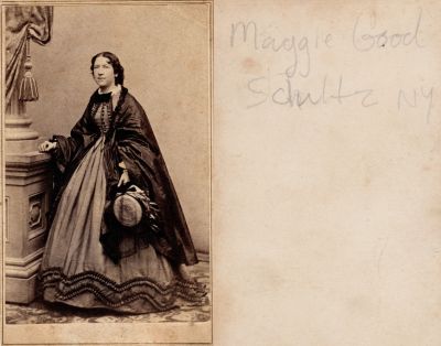 Click to view full size image
==============
Maggie Good Schultz
This CdV Photograph States: "Maggie Good Schultz, NY"
Maggie Good Schultz
This CdV Photograph States: "Maggie Good Schultz, NY"