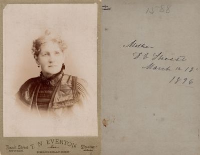 Click to view full size image
==============
Demelia Virginia Galloway Streett
THIS HAS BEEN RETURNED TO FAMILY
This was Donated by Brynn Appleby
This Cabinet Card Photo States: "Mother, D. V. Streett, 12 March 1896"
Demelia Virginia Galloway Streett
THIS HAS BEEN RETURNED TO FAMILY
This was Donated by Brynn Appleby
This Cabinet Card Photo States: "Mother, D. V. Streett, 12 March 1896"