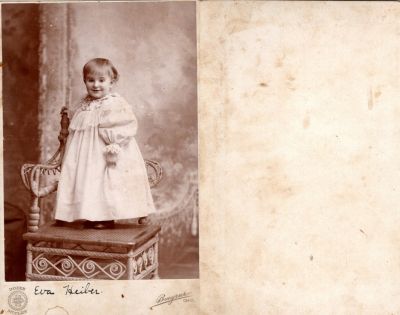 Click to view full size image
==============
Eva Marie Hieber
THIS HAS BEEN RETURNED TO FAMILY
This Cabinet Card Photo States: "Eva Heiber".
The Photographers name is "Dozer/McClain", Bucyrus, Ohio.
Eva Marie Hieber
THIS HAS BEEN RETURNED TO FAMILY
This Cabinet Card Photo States: "Eva Heiber".
The Photographers name is "Dozer/McClain", Bucyrus, Ohio.