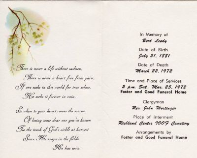 Click to view full size image
==============
Bert A. Leedy
This Funeral Memorial was shared by Annie Palmer. The Funeral Memorial is for Bert A. Leedy.
Bert A. Leedy
This Funeral Memorial was shared by Annie Palmer. The Funeral Memorial is for Bert A. Leedy.