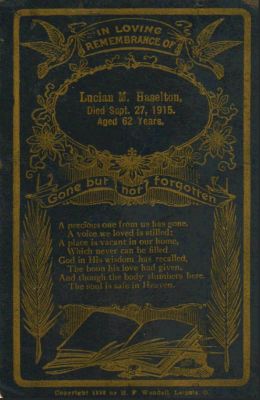Click to view full size image
==============
Lucian M. Haselton/Hazelton.
THIS HAS BEEN RETURNED TO FAMILY.
Funeral Memorial Cabinet Card for Lucian M. Haselton/Hazelton.
Lucian M. Haselton/Hazelton.
THIS HAS BEEN RETURNED TO FAMILY.
Funeral Memorial Cabinet Card for Lucian M. Haselton/Hazelton.