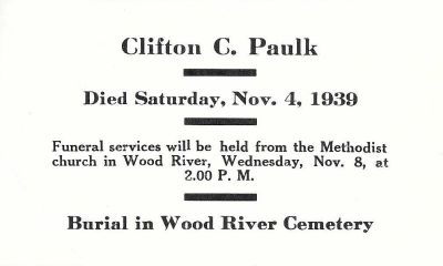Clifton C. Paulk

THIS HAS BEEN RETURNED TO FAMILY.

This is a Funeral Memorial Card for Clifton C. Paulk.
