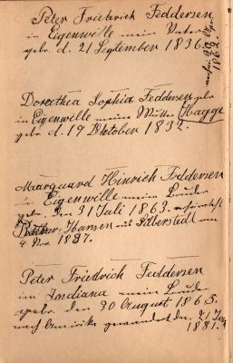 Click to view full size image
==============
Margareta Katharina Fedderson
This was Donated by a Anonymous Donor.
This is inside the song book that belonged to Margareta Katharina Feddersen.
Margareta Katharina Fedderson
This was Donated by a Anonymous Donor.
This is inside the song book that belonged to Margareta Katharina Feddersen.