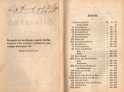 Margareta Katharina Fedderson

This was Donated by a Anonymous Donor.

This is inside the song book that belonged to Margareta Katharina Feddersen.
