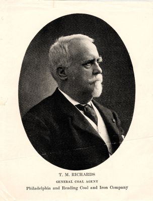 Click to view full size image
==============
Thomas Myers Richards
This was Donated by Mark Petzel.
This States: "T. M. Richards, General Coal Agent, Philadelphia & Reading Coal & Iron Company"
Thomas Myers Richards
This was Donated by Mark Petzel.
This States: "T. M. Richards, General Coal Agent, Philadelphia & Reading Coal & Iron Company"