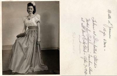 Click to view full size image
==============
Bette Lou Dotzenrod Jensen
This was Donated by Lois B. Hansen.
This Photo States: "Bette L. Jensen, 15 Years, 6 Months. Taken at Dispatch Studio. Model for Schuneman's Fashion Show. at St. Paul City Club, 7 April 1943"
Bette Lou Dotzenrod Jensen
This was Donated by Lois B. Hansen.
This Photo States: "Bette L. Jensen, 15 Years, 6 Months. Taken at Dispatch Studio. Model for Schuneman's Fashion Show. at St. Paul City Club, 7 April 1943"