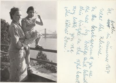 Click to view full size image
==============
Unidentified
THIS HAS BEEN RETURNED TO FAMILY
This Photo States: "We both in Summer? 1954 near the Rhine. In the background you see the new, big bridge and behind this bridge on the right bend very little you see the Kölner Dom."
Unidentified
THIS HAS BEEN RETURNED TO FAMILY
This Photo States: "We both in Summer? 1954 near the Rhine. In the background you see the new, big bridge and behind this bridge on the right bend very little you see the Kölner Dom."