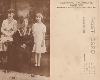 Click to view full size image
==============
Unidentified
THIS HAS BEEN RETURNED TO FAMILY
Unidentified Real Photo Postcard (RPPC) in the Beilke/Bloom Family Album.
The Photographers name is "Arcade Studio", Duluth, Minnesota.
Unidentified
THIS HAS BEEN RETURNED TO FAMILY
Unidentified Real Photo Postcard (RPPC) in the Beilke/Bloom Family Album.
The Photographers name is "Arcade Studio", Duluth, Minnesota.
