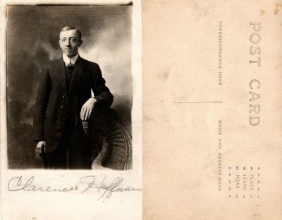 Click to view full size image
==============
Clarence Hoffman
This was Donated by Linda Zinn.
This Real Photo Postcard (RPPC) States: "Clarence Hoffman"
Clarence Hoffman
This was Donated by Linda Zinn.
This Real Photo Postcard (RPPC) States: "Clarence Hoffman"