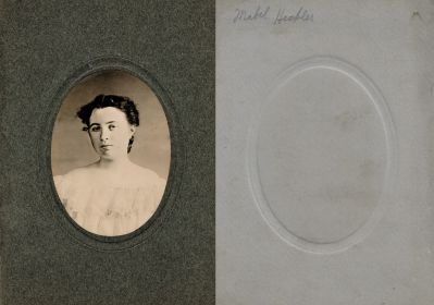 Click to view full size image
==============
Mabel Heckler
This was Donated by Mel Gamertsfelder.
This photo mounted on board states: "Mabel Heckler"
Mabel Heckler
This was Donated by Mel Gamertsfelder.
This photo mounted on board states: "Mabel Heckler"