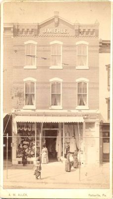 Click to view full size image
==============
J. Miehle Department Store, Pottsville, Schuylkill, Pennsylvania
THIS HAS BEEN DONATED TO THE SCHUYLKILL COUNTY HISTORICAL SOCIETY.
This is a photo of the J. Miehle Department Store in Pottsville, Schuylkill, Pennsylvania.
This store was originally started by Joseph Miehle.
In 1914 There was a fire in which over $200,000 dollars in damage was sustained to this store.
J. Miehle Department Store, Pottsville, Schuylkill, Pennsylvania
THIS HAS BEEN DONATED TO THE SCHUYLKILL COUNTY HISTORICAL SOCIETY.
This is a photo of the J. Miehle Department Store in Pottsville, Schuylkill, Pennsylvania.
This store was originally started by Joseph Miehle.
In 1914 There was a fire in which over $200,000 dollars in damage was sustained to this store.