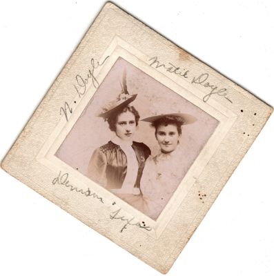 Click to view full size image
==============
Mary Agnes “Matie” Doyle & Winifred Parsons Doyle
THIS HAS BEEN RETURNED TO FAMILY
This photo mounted on board states: "W. Doyle & Matie Doyle, Denison, Texas"
Mary Agnes “Matie” Doyle & Winifred Parsons Doyle
THIS HAS BEEN RETURNED TO FAMILY
This photo mounted on board states: "W. Doyle & Matie Doyle, Denison, Texas"