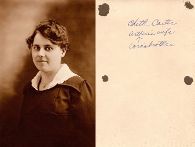 Click to view full size image
==============
Edith Christine Betz Carter
This photo states: "Edith Carter, Arthur's wife & Cora's brother"
Edith Christine Betz Carter
This photo states: "Edith Carter, Arthur's wife & Cora's brother"