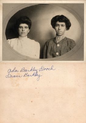 Click to view full size image
==============
Ada Berkley Gooch & Grace Barkley
This was Donated by Cheryl Webber.
This photo mounted on board states: "Ada Barkley Gooch & Grace Barkley"
Ada Berkley Gooch & Grace Barkley
This was Donated by Cheryl Webber.
This photo mounted on board states: "Ada Barkley Gooch & Grace Barkley"