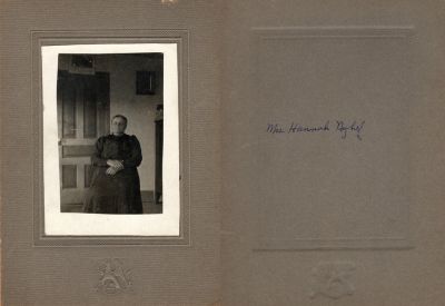 Click to view full size image
==============
Mrs. Hannah Nyhof
This photo mounted on board states: "Mrs. Hannah Nyhof"
There is no location noted.
Mrs. Hannah Nyhof
This photo mounted on board states: "Mrs. Hannah Nyhof"
There is no location noted.