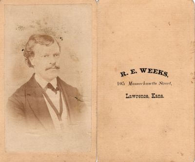 Click to view full size image
==============
Unidentified
This was Donated by Cheryl Webber.
Unidentified CdV Photograph in the Daniel Benjamin Troutman Family Album.
The Photographers name is "R. E. Weeks", Lawrence, Kansas.
Unidentified
This was Donated by Cheryl Webber.
Unidentified CdV Photograph in the Daniel Benjamin Troutman Family Album.
The Photographers name is "R. E. Weeks", Lawrence, Kansas.