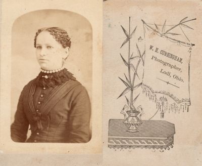 Click to view full size image
==============
Unidentified
This was Donated by Cheryl Webber.
Unidentified CdV Photograph in the Daniel Benjamin Troutman Album.
The Photographers name is "W. H. Cunningham", Lodi, Ohio.
Unidentified
This was Donated by Cheryl Webber.
Unidentified CdV Photograph in the Daniel Benjamin Troutman Album.
The Photographers name is "W. H. Cunningham", Lodi, Ohio.